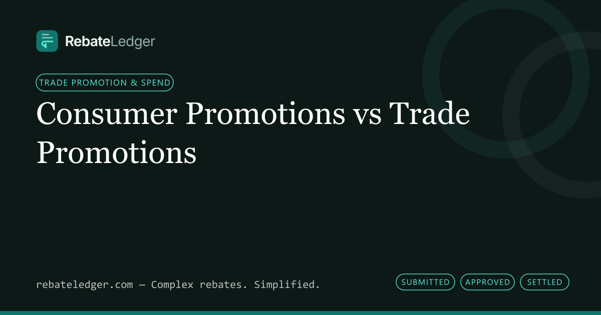 RebateLedger article banner: Consumer Promotions vs Trade Promotions