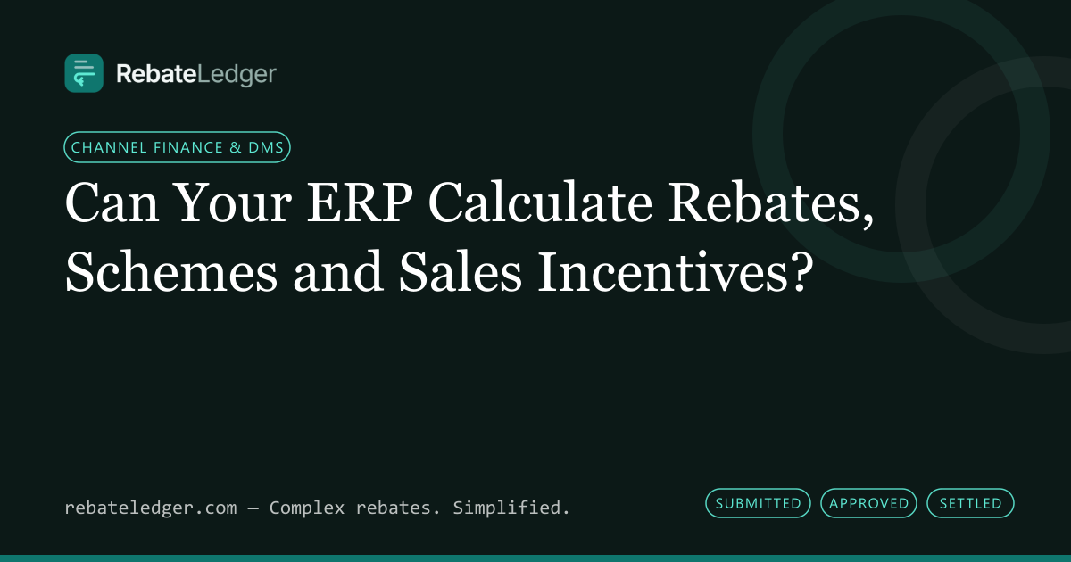 RebateLedger article banner: Can Your ERP Calculate Rebates, Schemes and Sales Incentives?