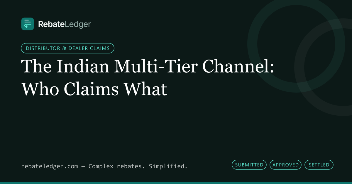 RebateLedger article banner: The Indian Multi-Tier Channel: Who Claims What