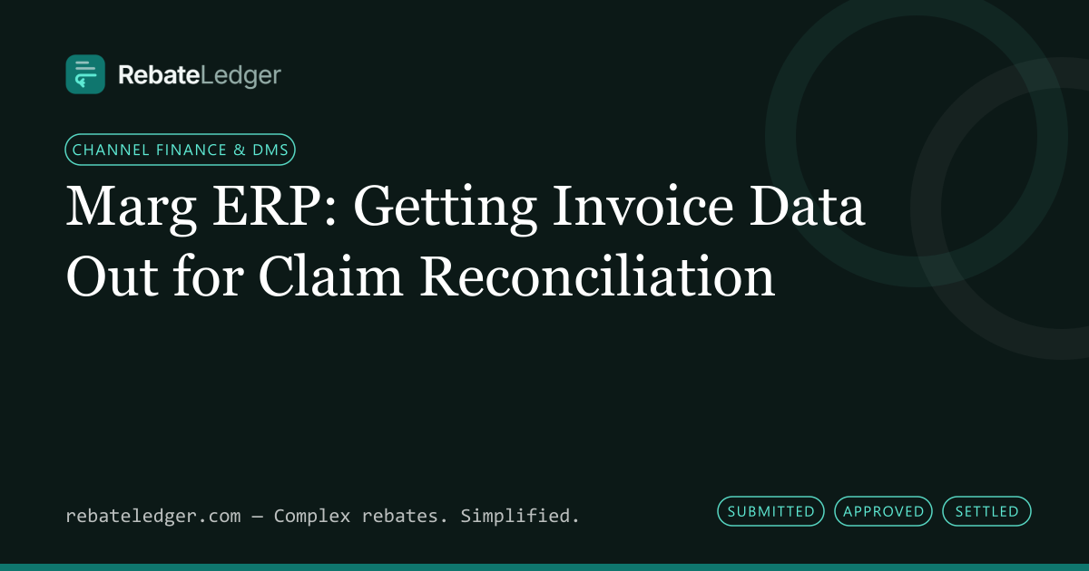 RebateLedger article banner: Marg ERP: Getting Invoice Data Out for Claim Reconciliation