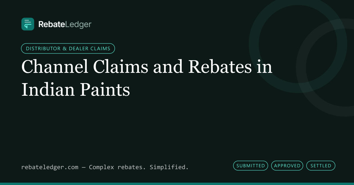 RebateLedger article banner: Channel Claims and Rebates in Indian Paints