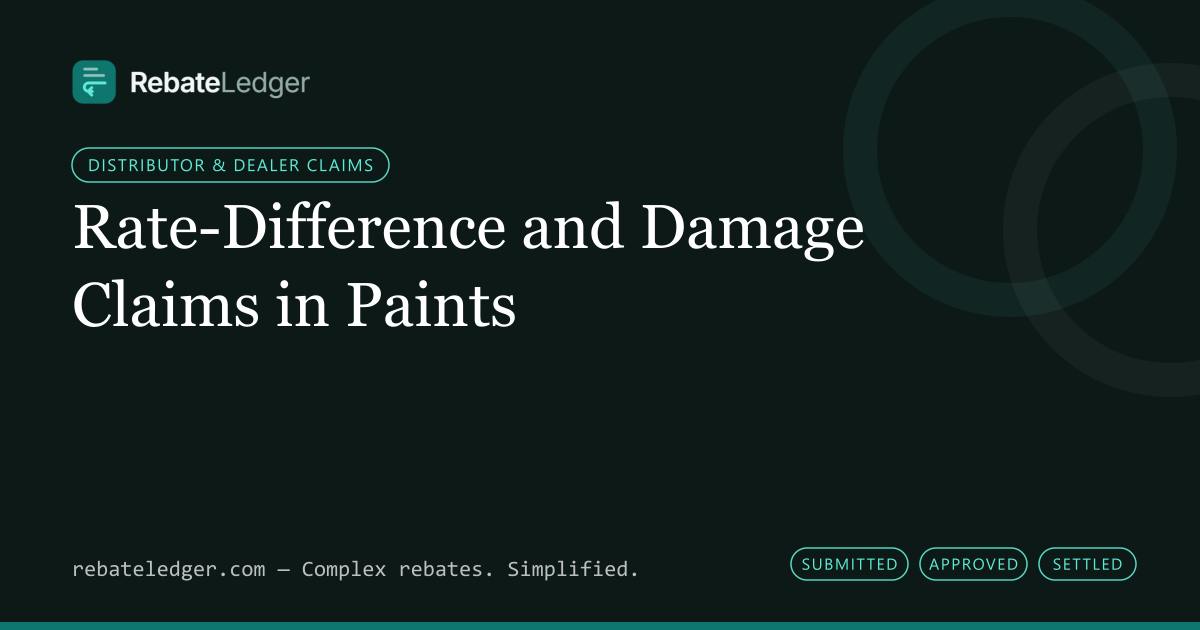 RebateLedger article banner: Rate-Difference and Damage Claims in Paints