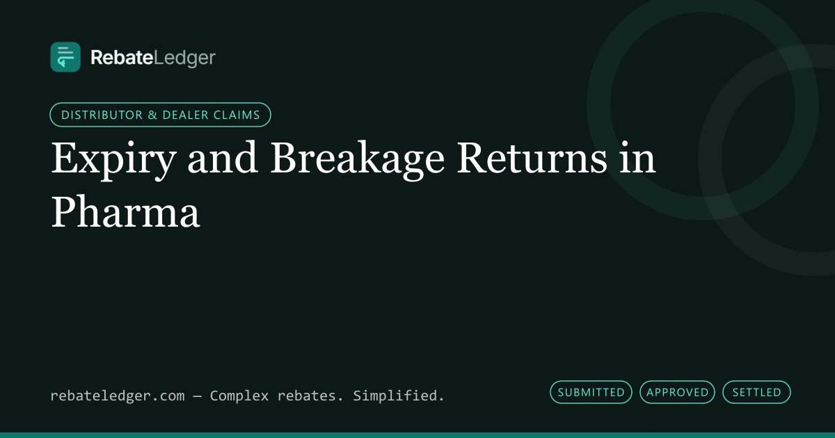 RebateLedger article banner: Expiry and Breakage Returns in Pharma
