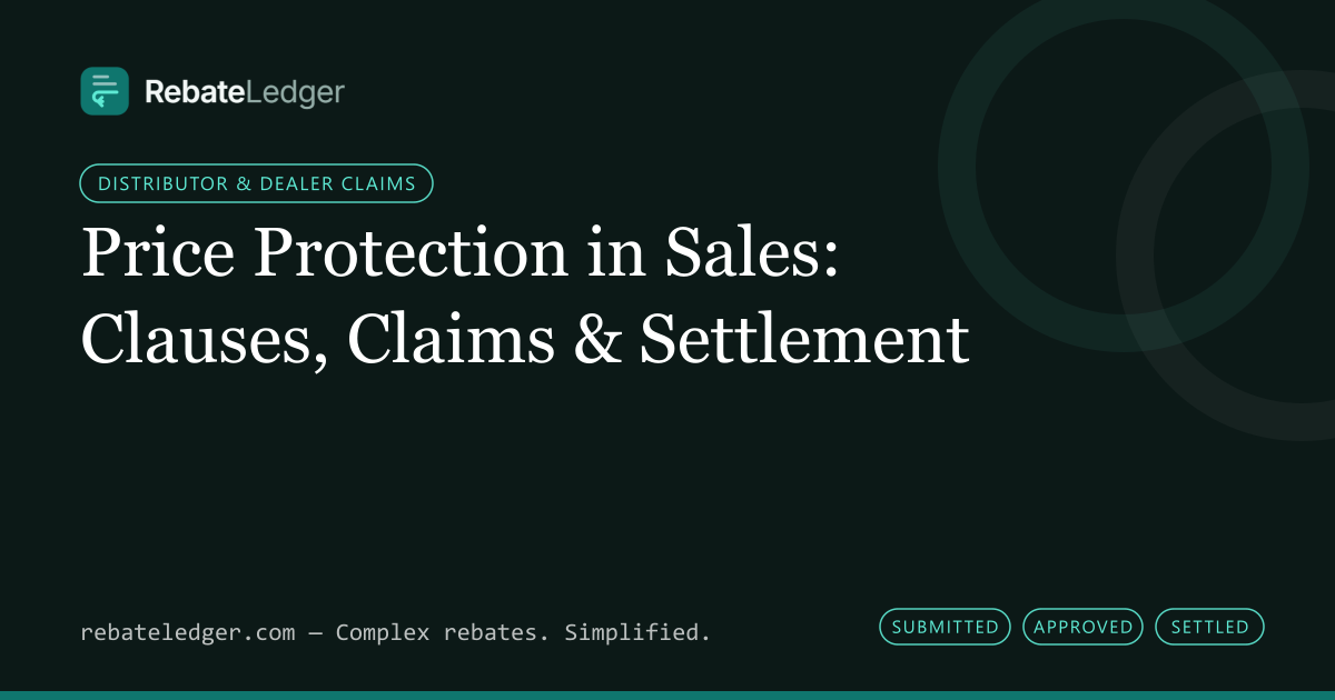 RebateLedger article banner: Price Protection in Sales: Clauses, Claims & Settlement