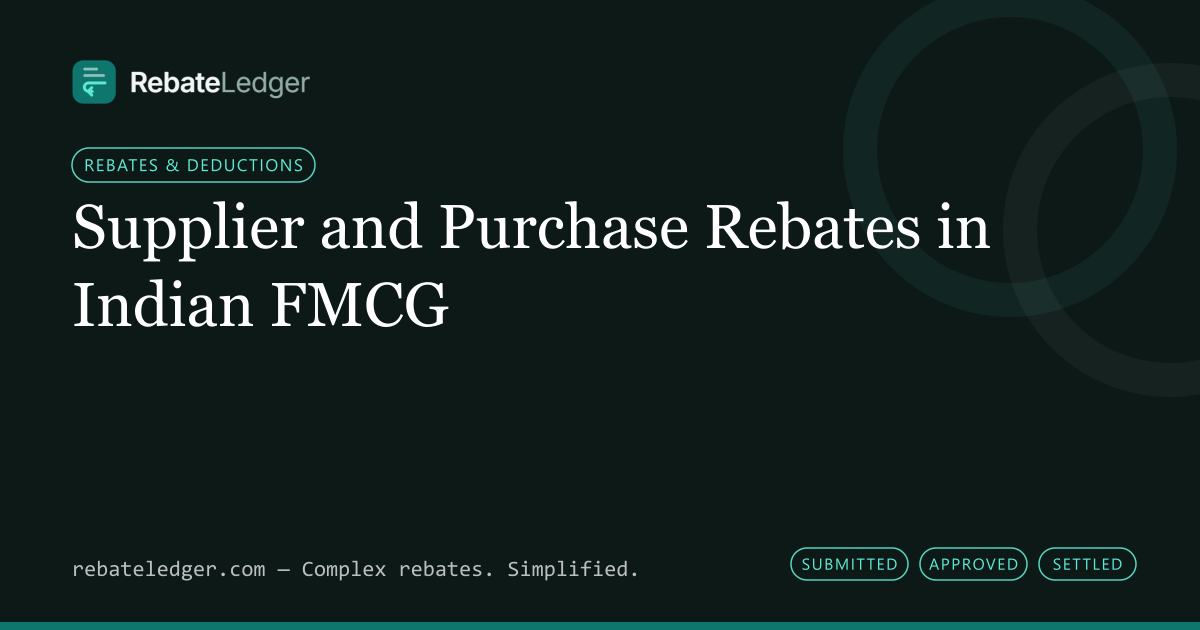RebateLedger article banner: Supplier and Purchase Rebates in Indian FMCG