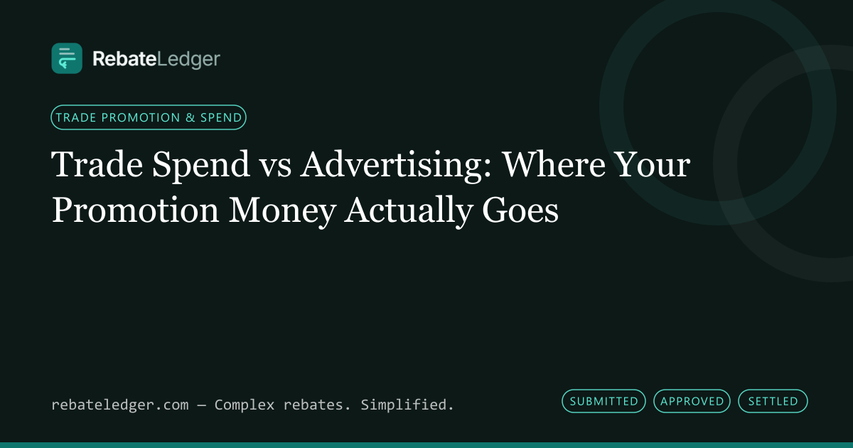 RebateLedger article banner: Trade Spend vs Advertising: Where Your Promotion Money Actually Goes