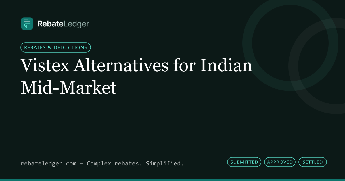 RebateLedger article banner: Vistex Alternatives for Indian Mid-Market